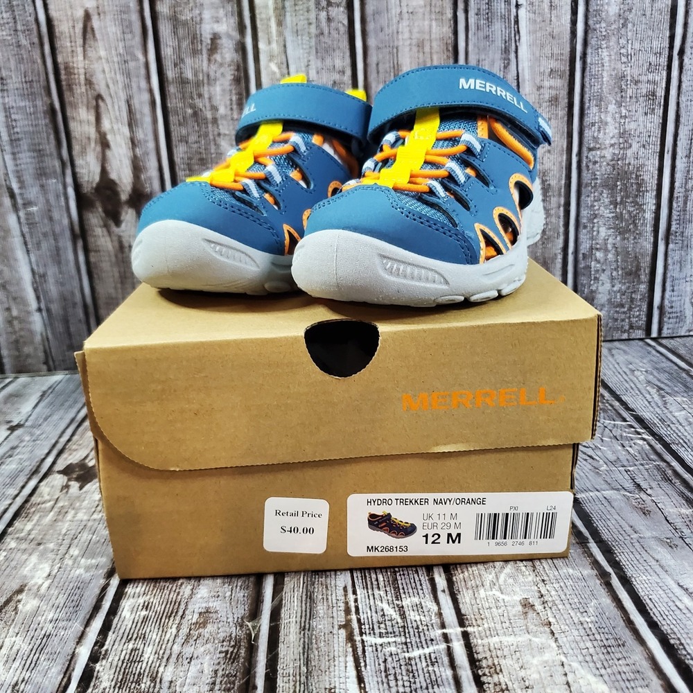Merrell Youth Hydro Trekker MK166972 Navy Orange Sandal Size 12 M